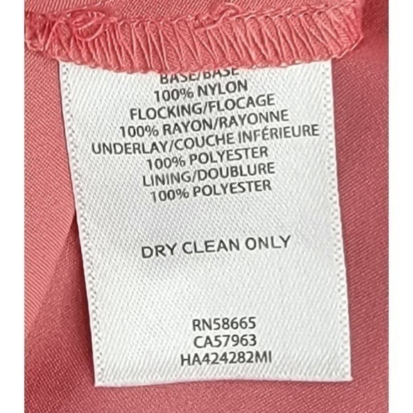 Halogen x Atlantic-Pacific Tiered Flock‎ Mesh Dress Mauve/Red size Large Flirty - Picture 6 of 9